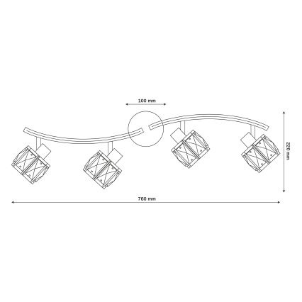 Goudkleurige opbouwkroonluchter ZAHARA 4xE27/10W/230V