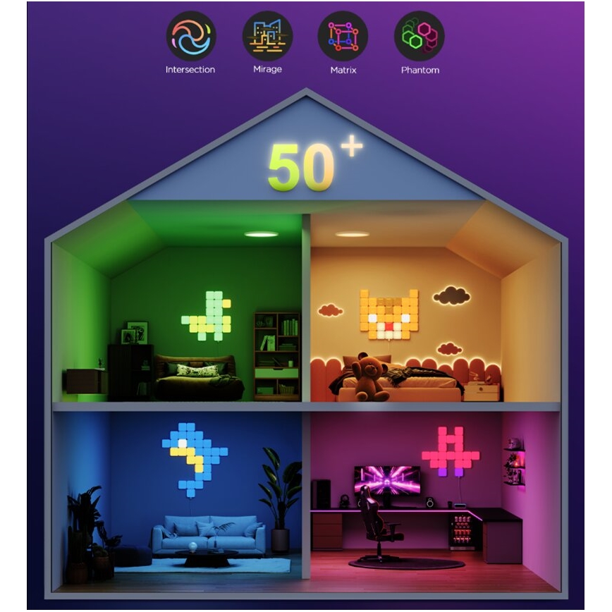 Govee - 10x Mini panneau RGBIC connecté Wi-Fi
