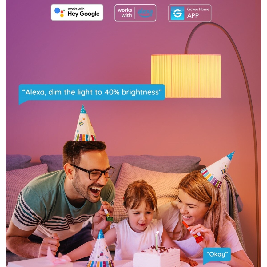 Govee - Ampoule LED RGBWW dimmable Smart MATTER E27/9W/230V 2700-6500K Wi-Fi