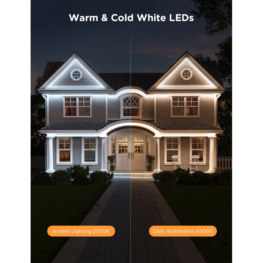 Govee - Buiten Pro SMART RGBICWW buitenshuis LED Strip 10m 2700-6500K Wi-Fi IP65