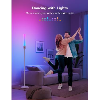 Govee - Dimbare LED Staande lamp CYLINDER SMART RGBICWW 2200-6500K