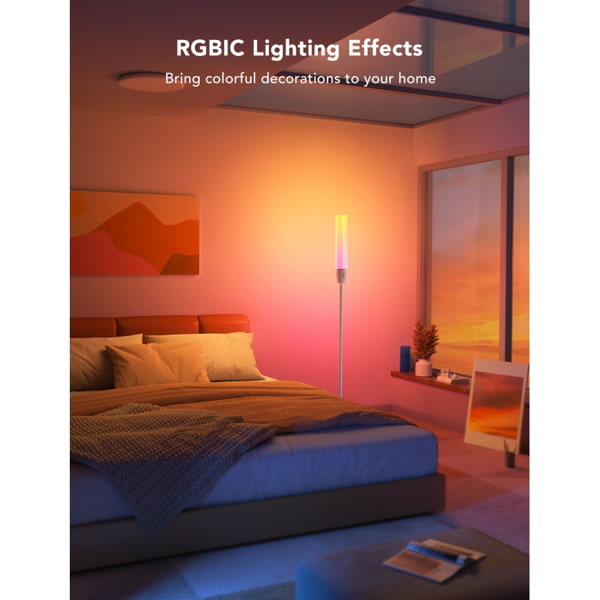 Govee - Dimbare LED Staande lamp CYLINDER SMART RGBICWW 2200-6500K