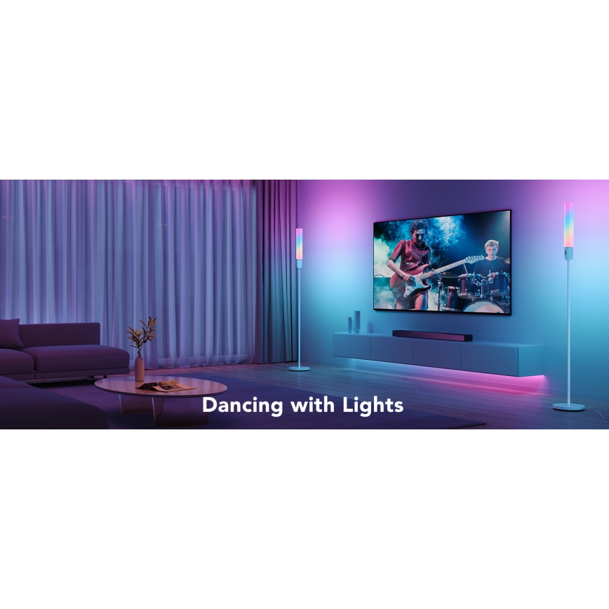 Govee - Dimbare LED Staande lamp CYLINDER SMART RGBICWW 2200-6500K