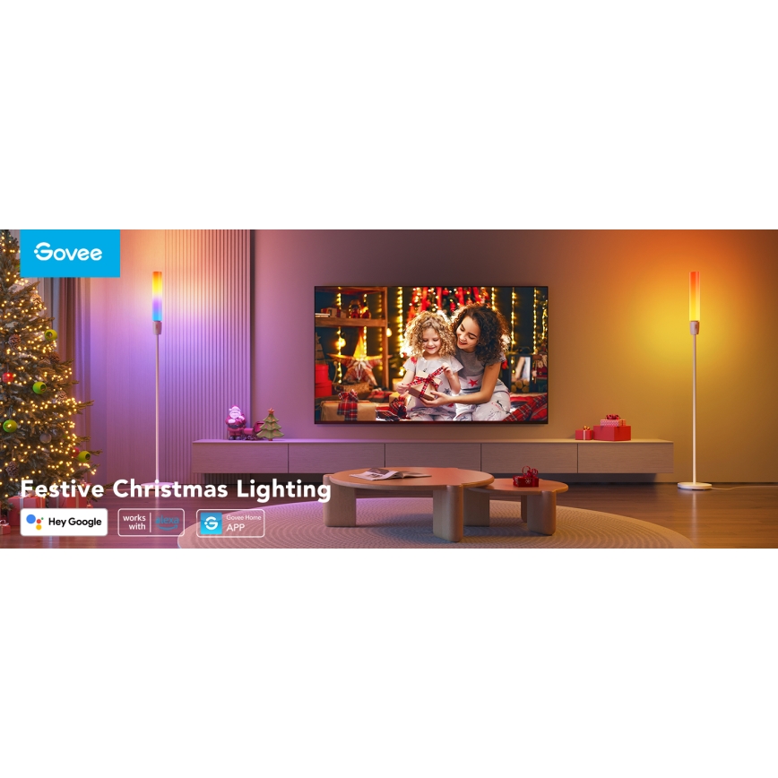 Govee - Dimbare LED Staande lamp CYLINDER SMART RGBICWW 2200-6500K