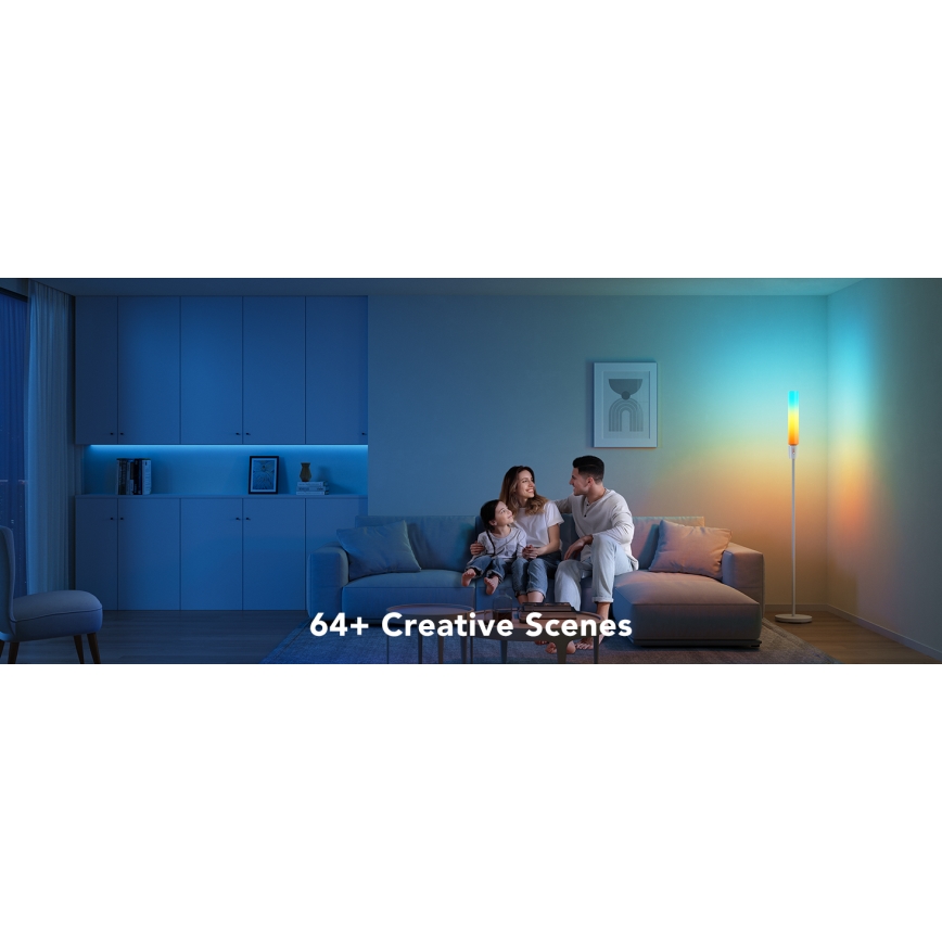 Govee - Dimbare LED Staande lamp CYLINDER SMART RGBICWW 2200-6500K