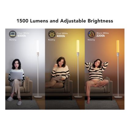 Govee - Dimbare LED Staande lamp CYLINDER SMART RGBICWW 2200-6500K