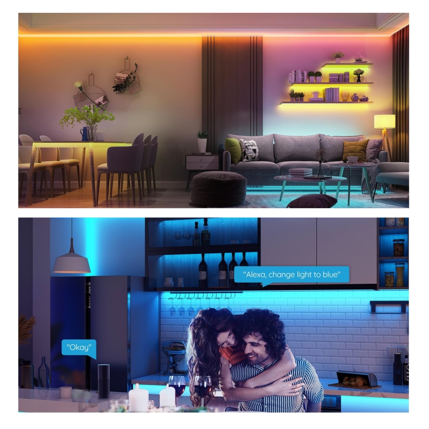 Govee - Dimbare RGB LED-strip smart LED/36W/24V 10 m Wi-Fi