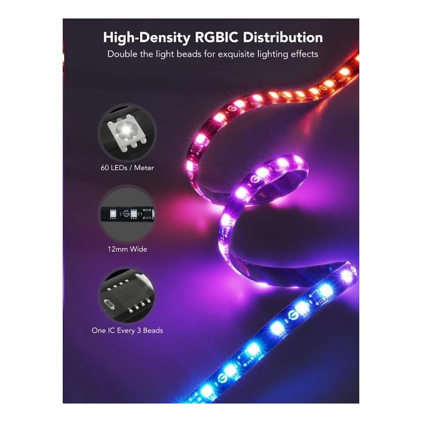 Govee - DreamView T2 DUAL TV 55-65 SMART LED achtergrondverlichting RGBIC Wi-Fi + afstandsbediening