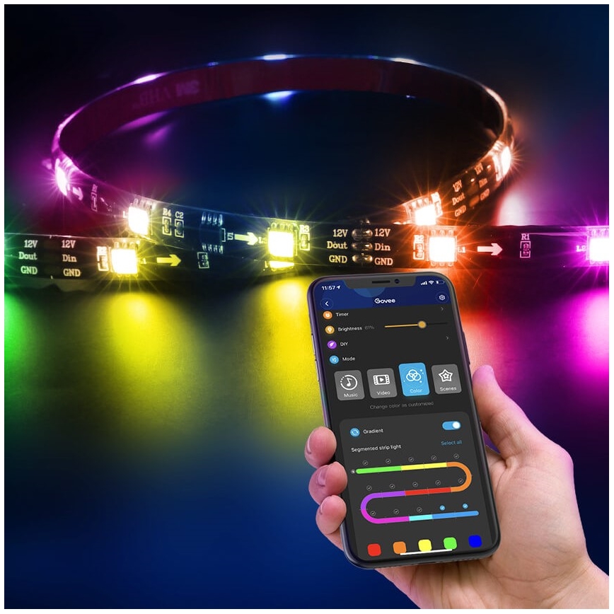Govee - DreamView T2 DUAL TV 55-65 SMART LED achtergrondverlichting RGBIC Wi-Fi + afstandsbediening