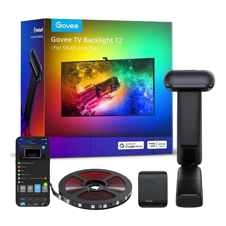 Govee - DreamView T2 DUAL TV 55-65 SMART LED achtergrondverlichting RGBIC Wi-Fi + afstandsbediening