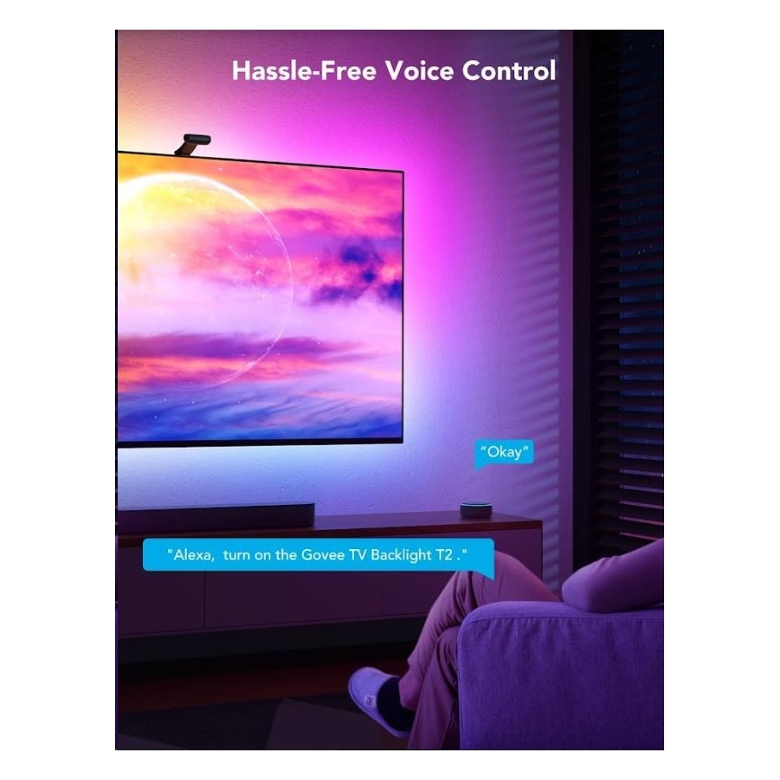 Govee - DreamView T2 DUAL TV 55-65" SMART LED rétroéclairage RGBIC Wi-Fi + télécommande