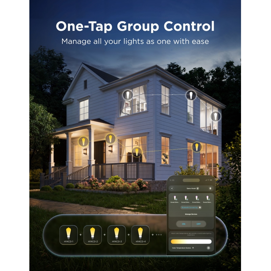 Govee - Lot de 2 ampoules LED RGBWW dimmables Smart MATTER ST64 E27/5W/230V 2700-6500K Wi-Fi