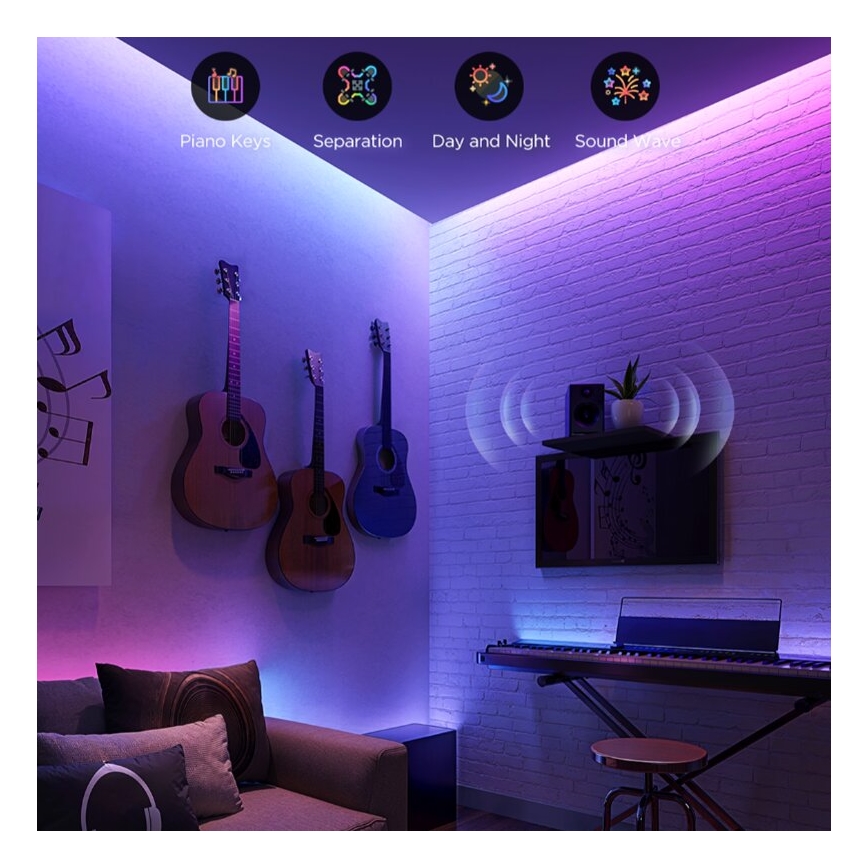 Govee - Extension de ruban  LED RGBWWIC à intensité variable Strip Light 2 Pro 1m Wi-Fi Matter