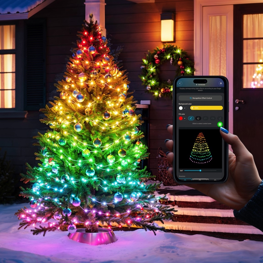 Govee - Guirlande de noël extérieure LED RGBICW 2700-6500K 20m Wi-Fi Matter IP66