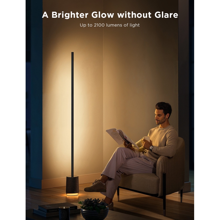 Govee - Lampadaire à intensité variable avec haut-parleur Pro RGBICWW 2200-6500K Wi-Fi + télécommande
