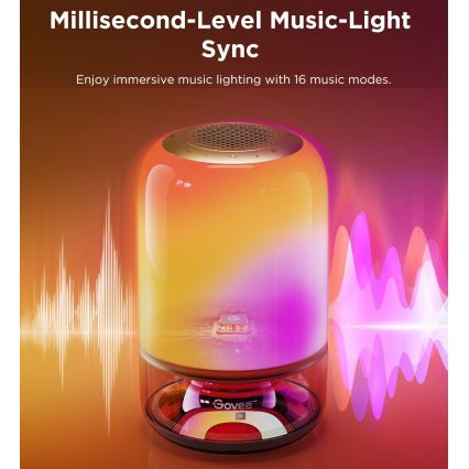 Govee - Lampe de table LED RGBW dimmable avec haut-parleur LED/36W/12V Wi-Fi