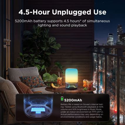 Govee - Lampe de table LED RGBW dimmable avec haut-parleur LED/36W/12V Wi-Fi