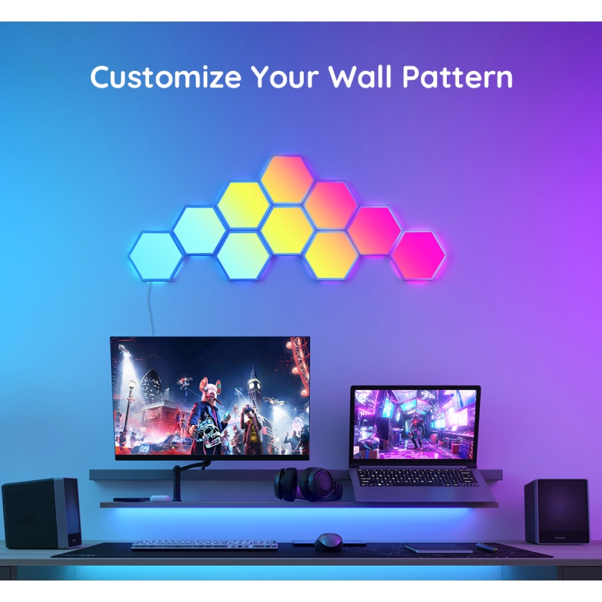 Govee - SET 10x LED RGB Dimbaar lichtpaneel LED/36W/230V Wi-Fi