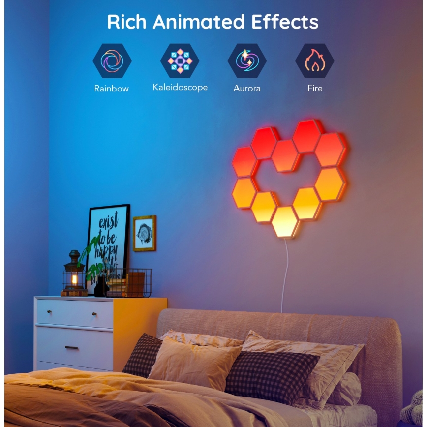 Govee - SET 10x LED RGB Dimbaar lichtpaneel LED/36W/230V Wi-Fi