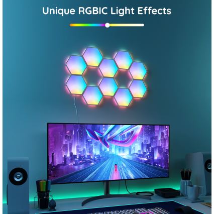 Govee - SET 10x LED RGB Dimbaar lichtpaneel LED/36W/230V Wi-Fi
