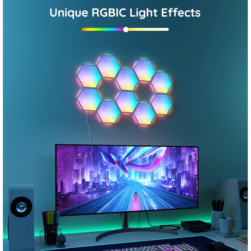 Govee - SET 10x LED RGB Dimbaar lichtpaneel LED/36W/230V Wi-Fi