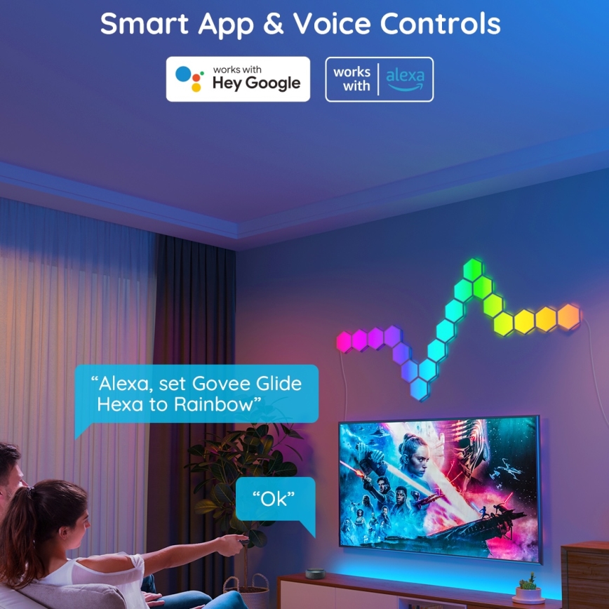 Govee - SET 10x LED RGB Dimbaar lichtpaneel LED/36W/230V Wi-Fi