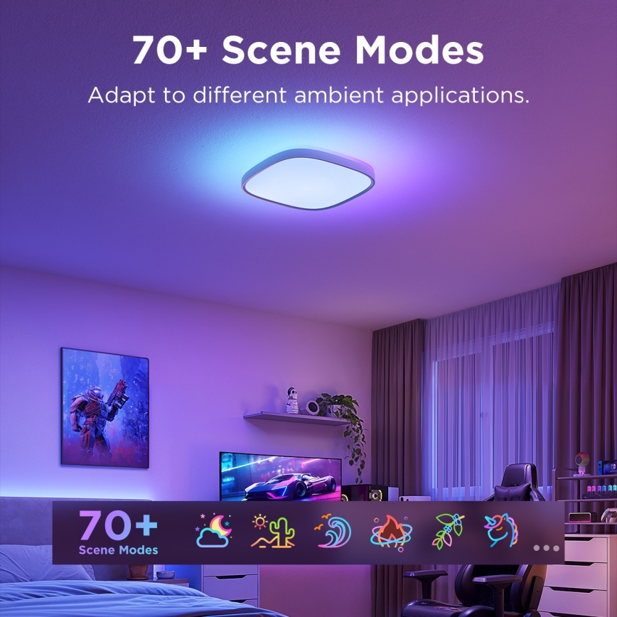 Govee - LED RGBIC Dimbare plafondlamp LED/24W/230V 2700-6500K Wi-Fi
