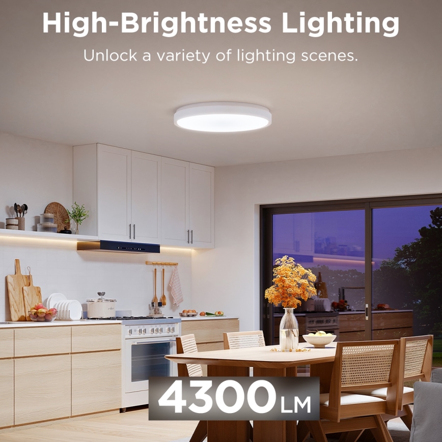 Govee - LED RGBIC Dimbare plafondlamp LED/49W/230V 2700-6500K Wi-Fi