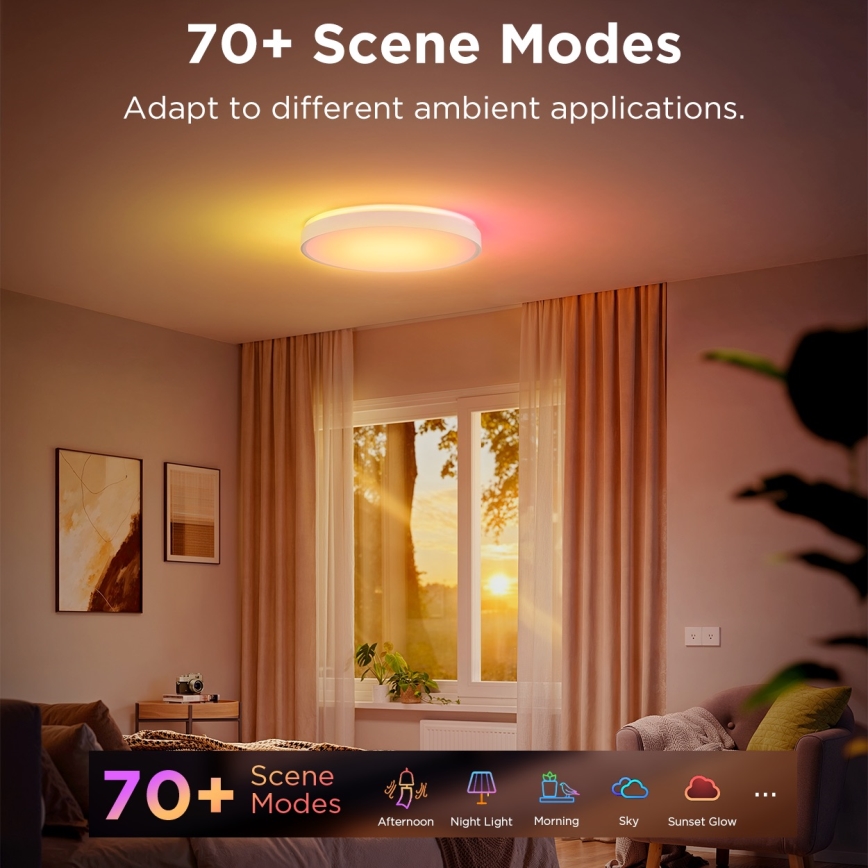 Govee - LED RGBIC Dimbare plafondlamp LED/49W/230V 2700-6500K Wi-Fi