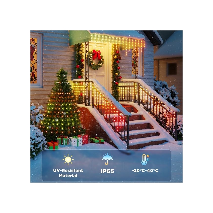 Govee - LED RGBIC Lichtketting voor buiten Smart ijspegels 10m Wi-Fi Matter IP65