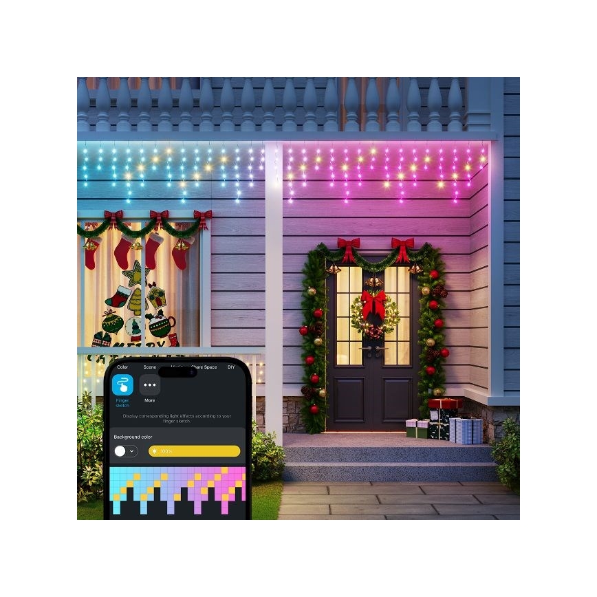 Govee - LED RGBIC Lichtketting voor buiten Smart ijspegels 10m Wi-Fi Matter IP65
