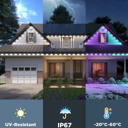 Govee - LED RGBIC-snoer met inbouwspots 30m Wi-Fi Matter IP67