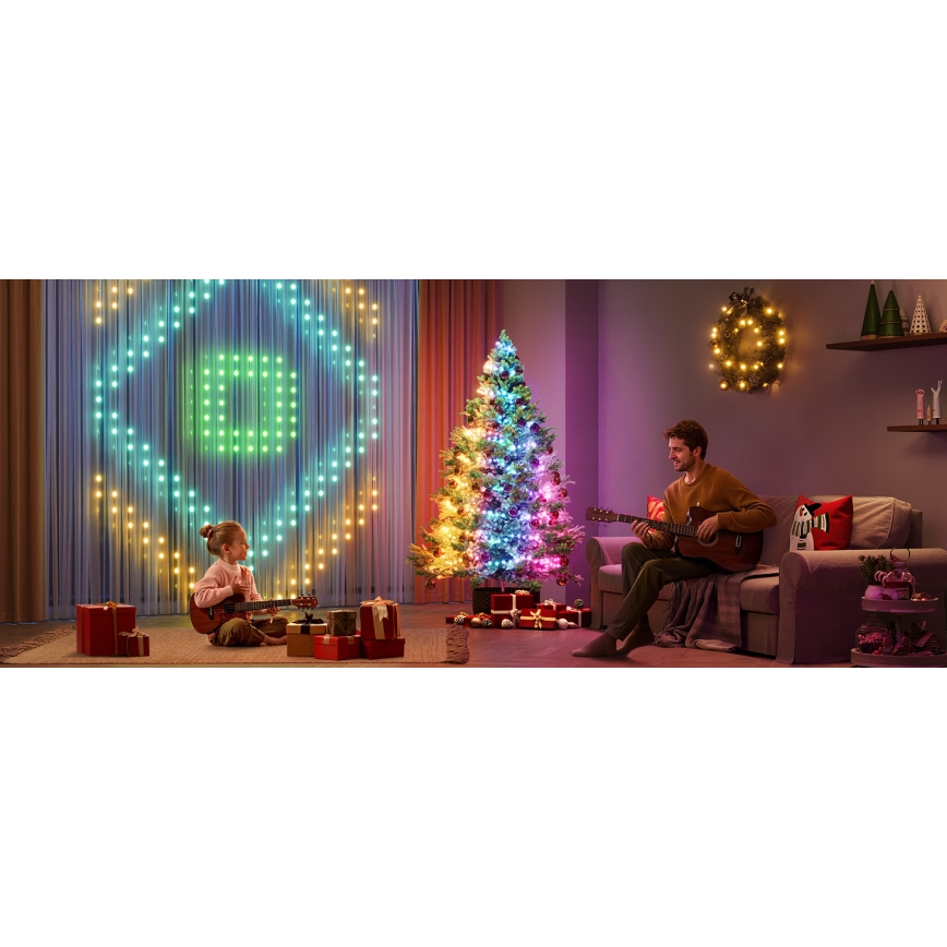 Govee - LED RGBICW Buiten Kerst lichtsnoer 2700-6500K 20m Wi-Fi Matter IP66