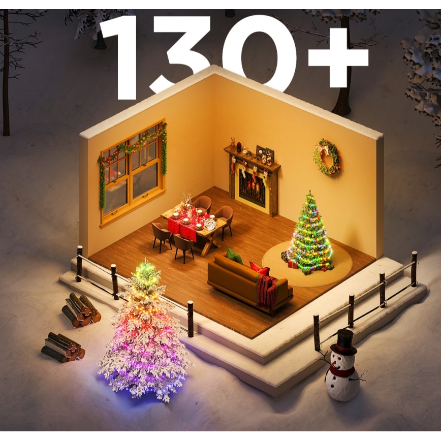 Govee - LED RGBICW Buiten Kerst lichtsnoer 2700-6500K 20m Wi-Fi Matter IP66