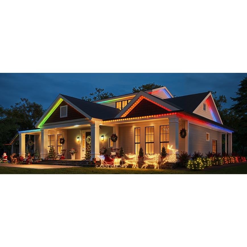 Govee - LED RGBICW Buiten kerstverlichting 2700-6500K 20m Wi-Fi Matter IP65
