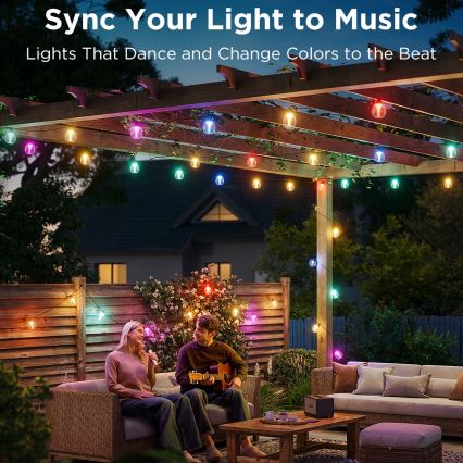 Govee - LED RGBICW Dimbaar buitenshuis Decoratieve lichtsnoer LED/24W/230V IP67 2700-6500K Wi-Fi