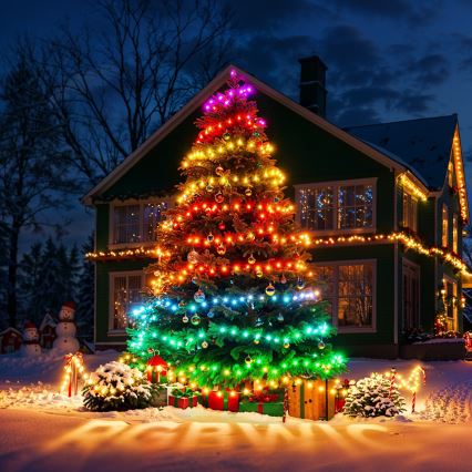 Govee - LED RGBICW guirlande lumineuse de Noël extérieure 2700-6500K 20m Wi-Fi Matter IP65