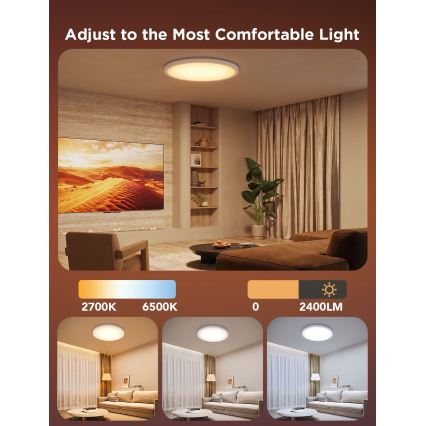 Govee - LED RGBICWW dimbare plafondlamp LED/29W/230V Ø 30 cm mat Wi‑Fi