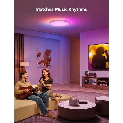 Govee - Plafonnier LED RGBICWW dimmable 29W/230V Ø 30 cm, finition mate, Wi‑Fi