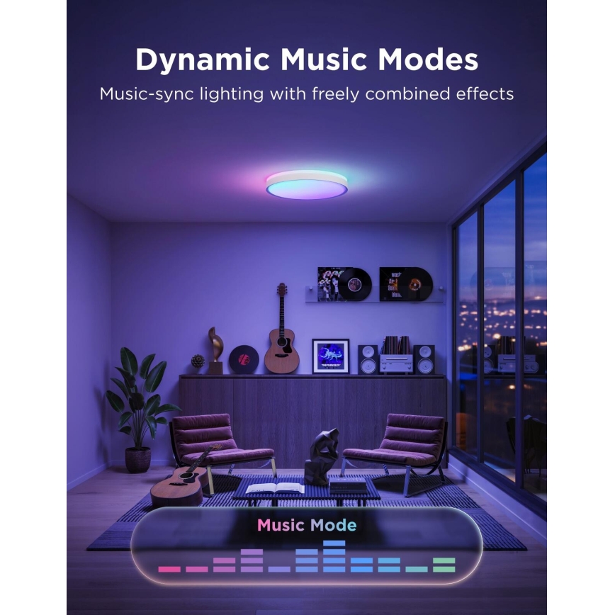 Govee - LED RGBICWW Plafonnier dimmable LED/55W/230V Ø 46 cm Matter Wi-Fi