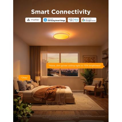 Govee - LED RGBICWW Plafonnier dimmable LED/55W/230V Ø 46 cm Matter Wi-Fi