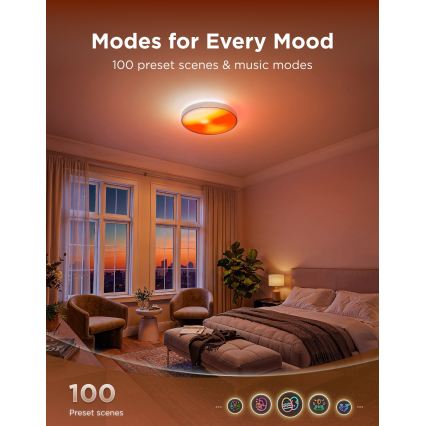 Govee - LED RGBICWW Plafonnier LED dimmable/55W/230V Ø 53 cm Matter Wi-Fi
