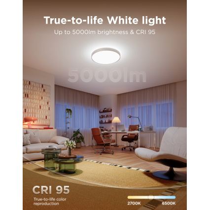 Govee - LED RGBICWW Plafonnier LED dimmable/55W/230V Ø 53 cm Matter Wi-Fi