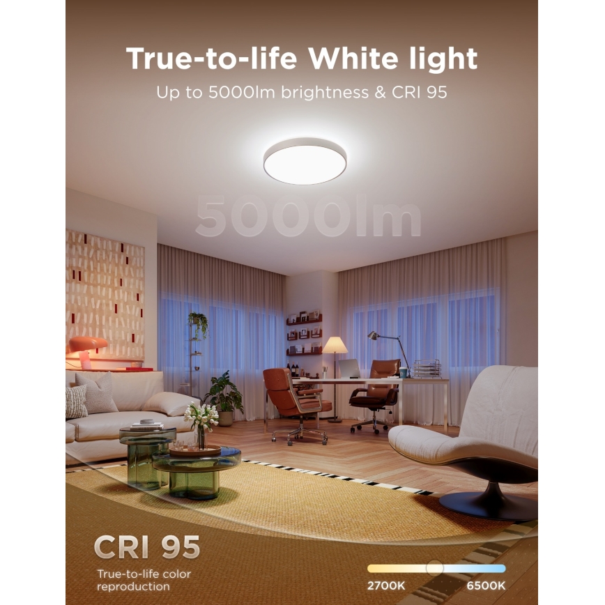Govee - LED RGBICWW Plafonnier LED dimmable/55W/230V Ø 53 cm Matter Wi-Fi