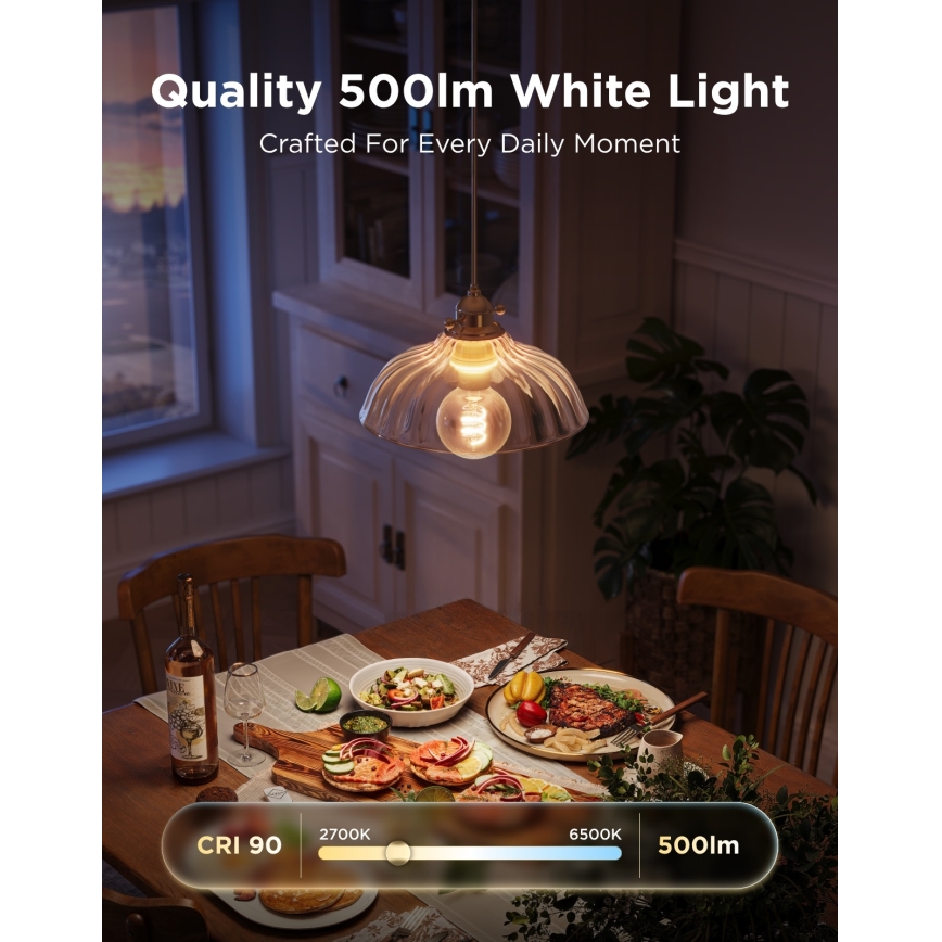 Govee - LED RGBWW dimbare lamp Smart MATTER G80 E27/5W/230V 2700-6500K Wi-Fi