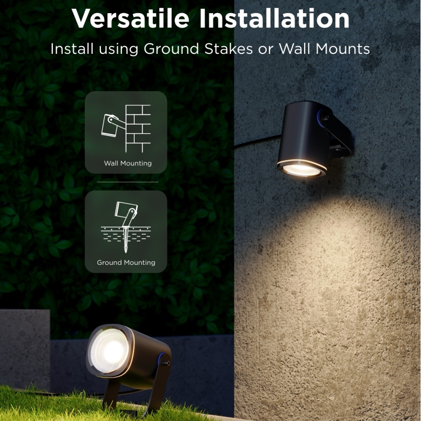 Govee - SET 2x LED RGBWW Dimbare schijnwerper LED/12W/230V IP67 2700-6500K Wi-Fi