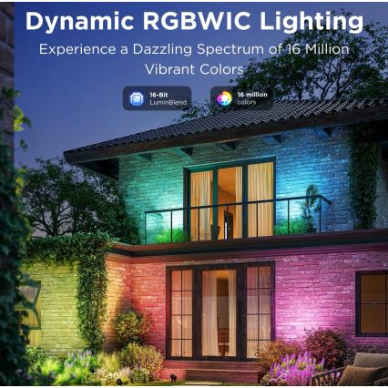 Govee - SET 2x LED RGBWW Dimbare schijnwerper LED/12W/230V IP67 2700-6500K Wi-Fi