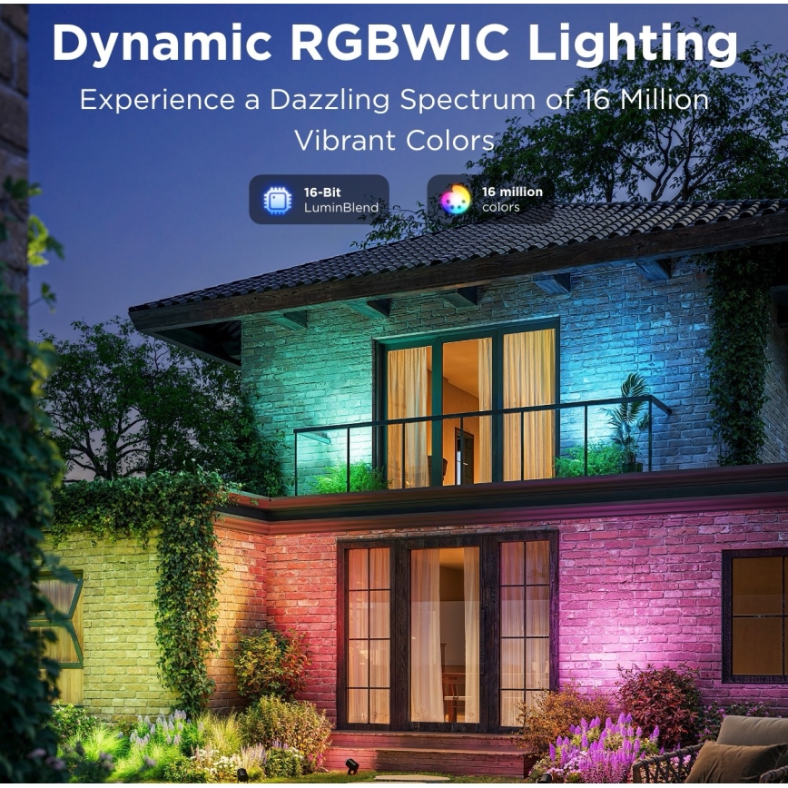 Govee - SET 2x LED RGBWW Dimbare schijnwerper LED/12W/230V IP67 2700-6500K Wi-Fi