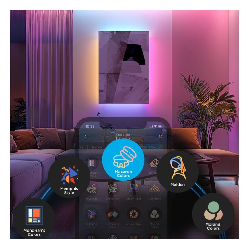 Govee - LED RGBWWIC Dimbaar verlenging strip Strip Lamp 2 Pro 1m Wi-Fi Matter