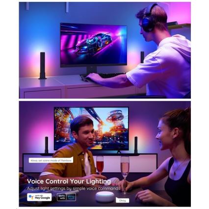 Govee - LOT 2x Flow Plus SMART LED TV & Gaming - RGBICWW Wi-Fi